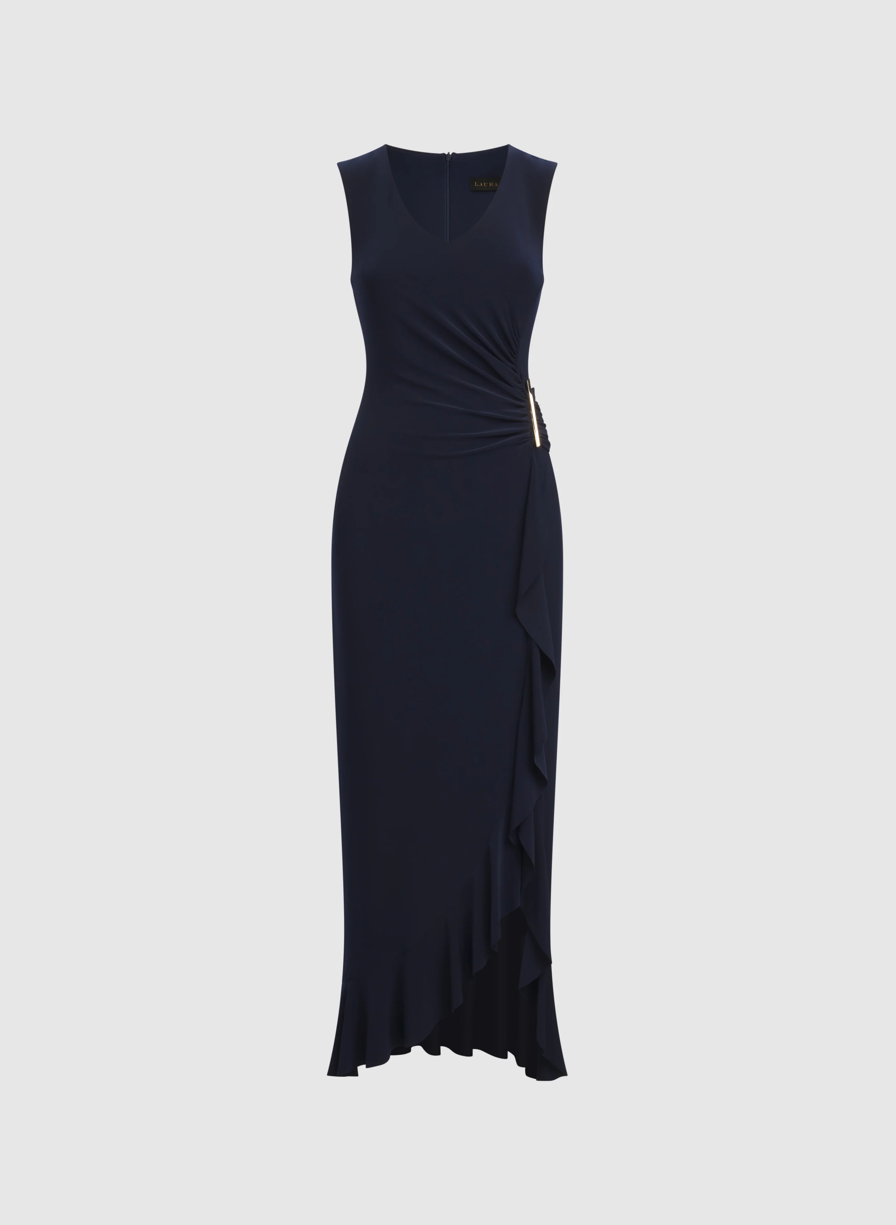 Asymmetric Waterfall Ruffle Dress - Image 6