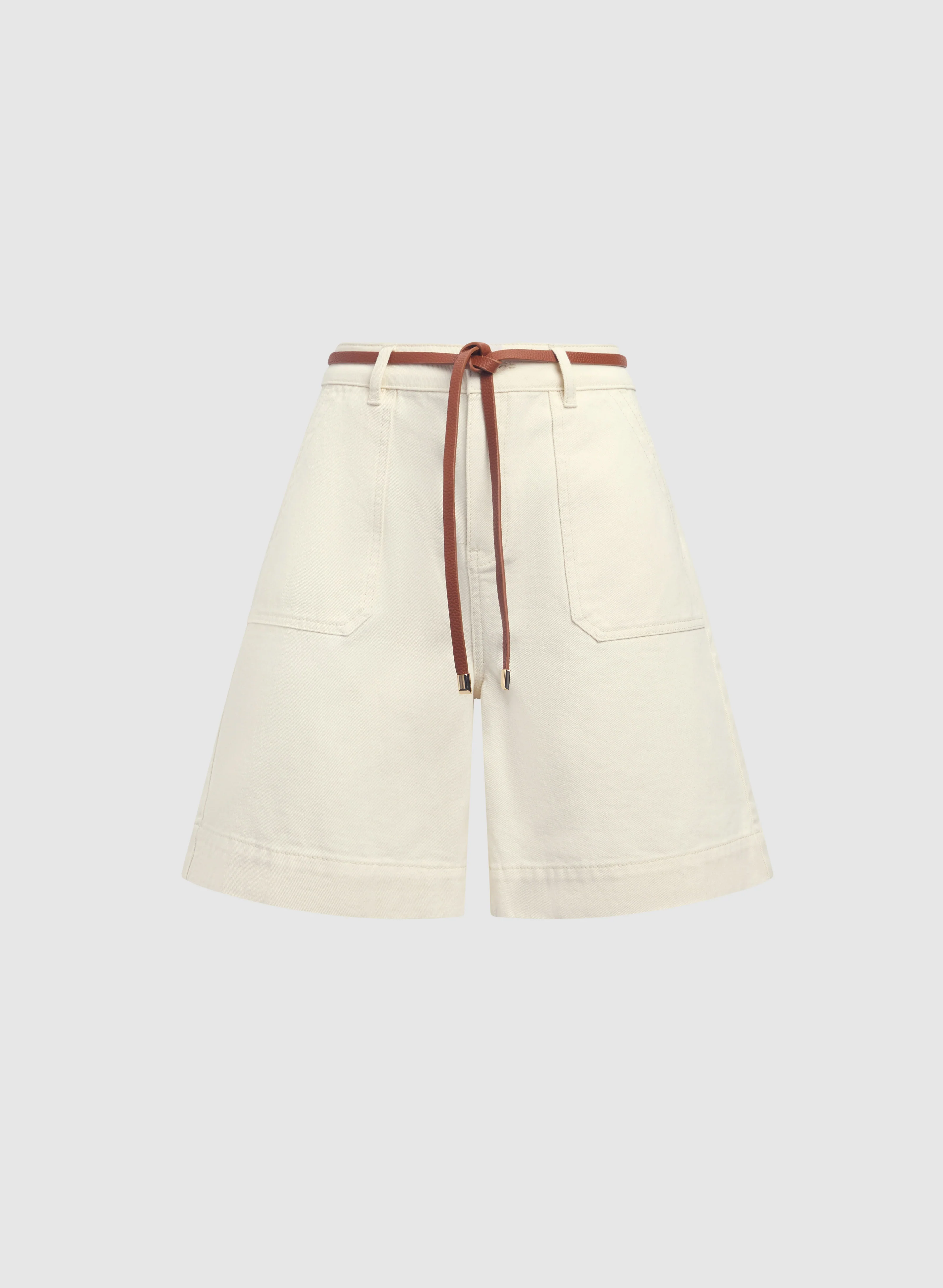 Belted Denim Shorts - Image 7