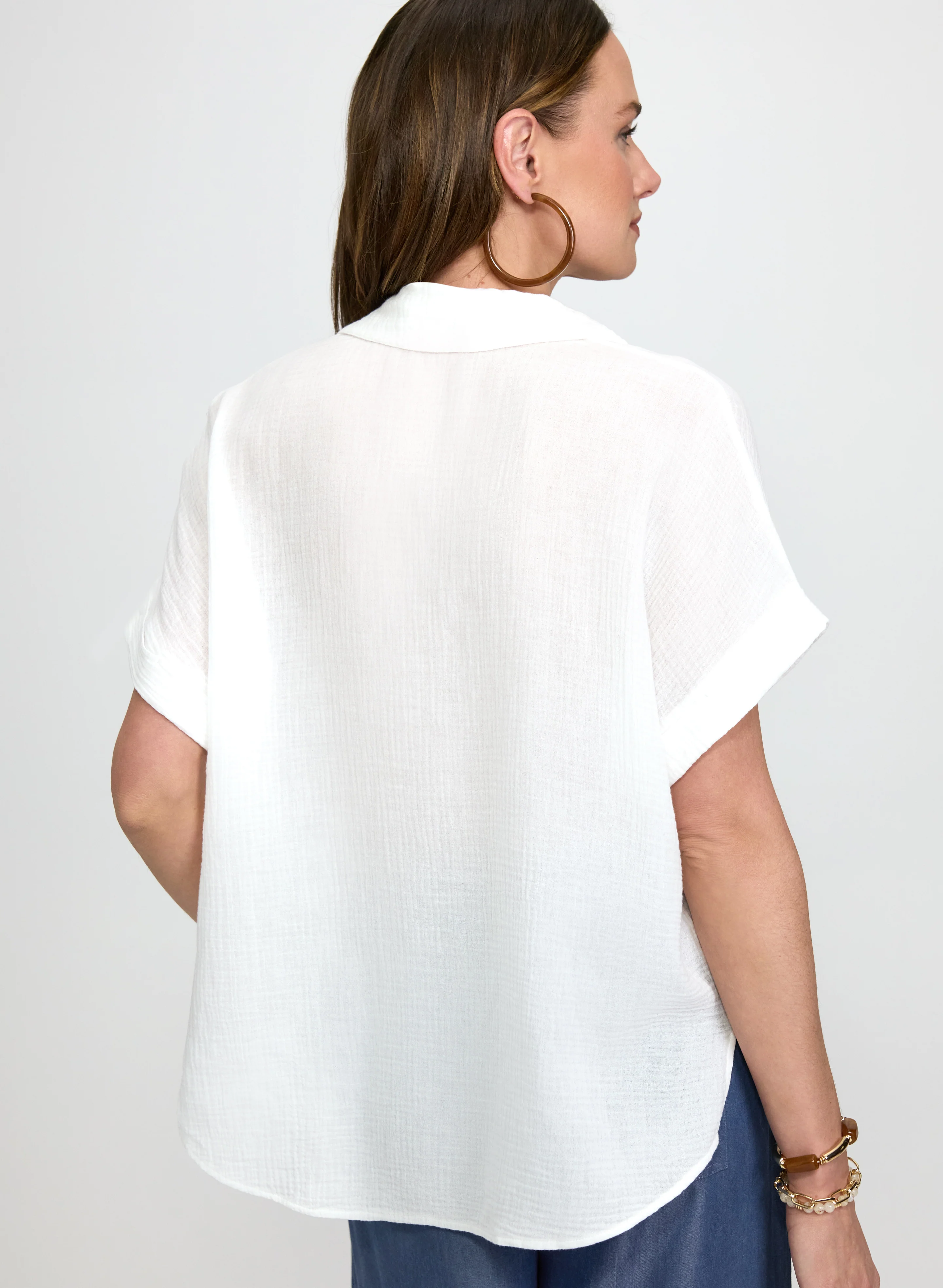 Rhinestone Palm Print Blouse - Image 6