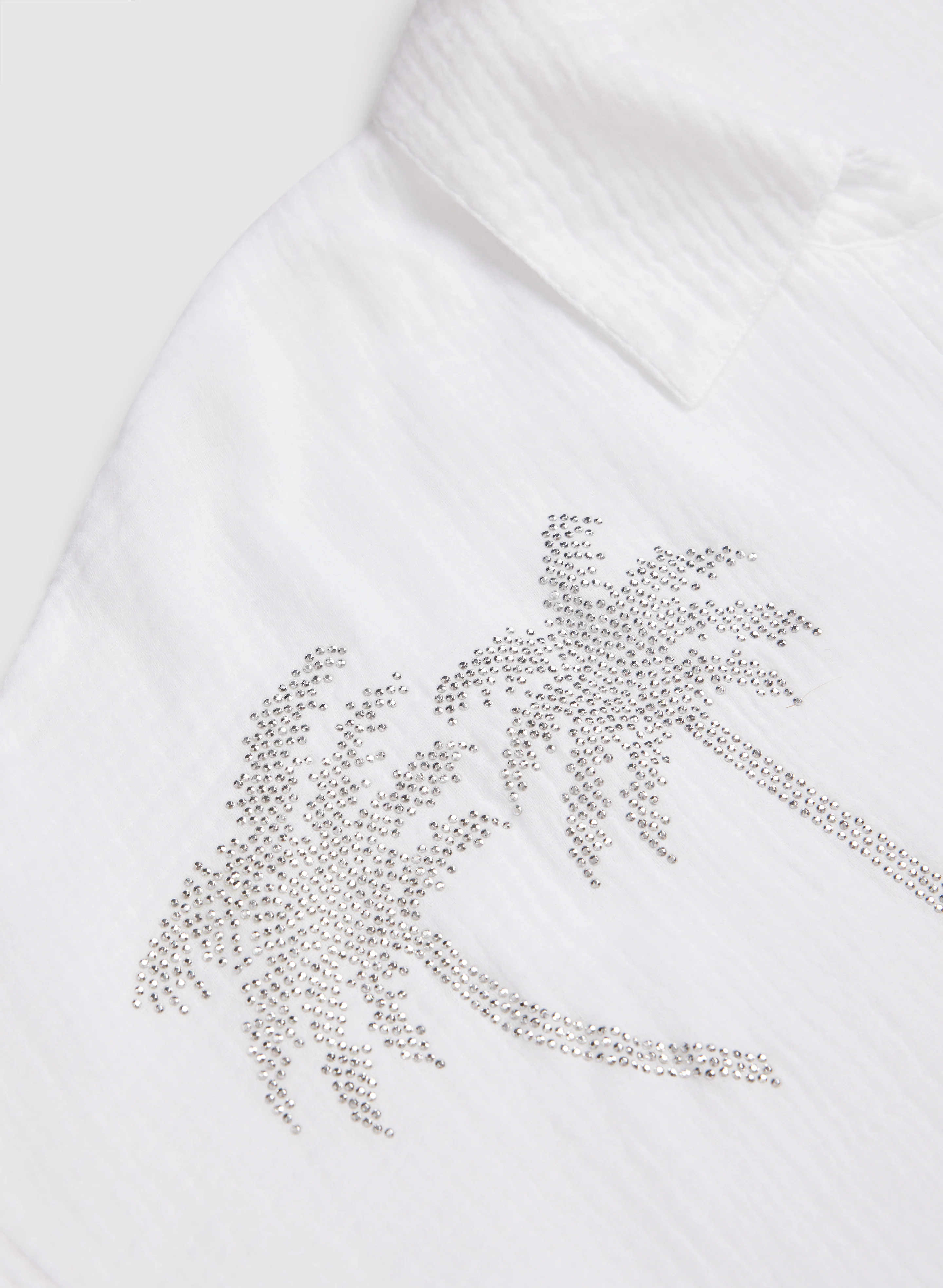 Rhinestone Palm Print Blouse - Image 7