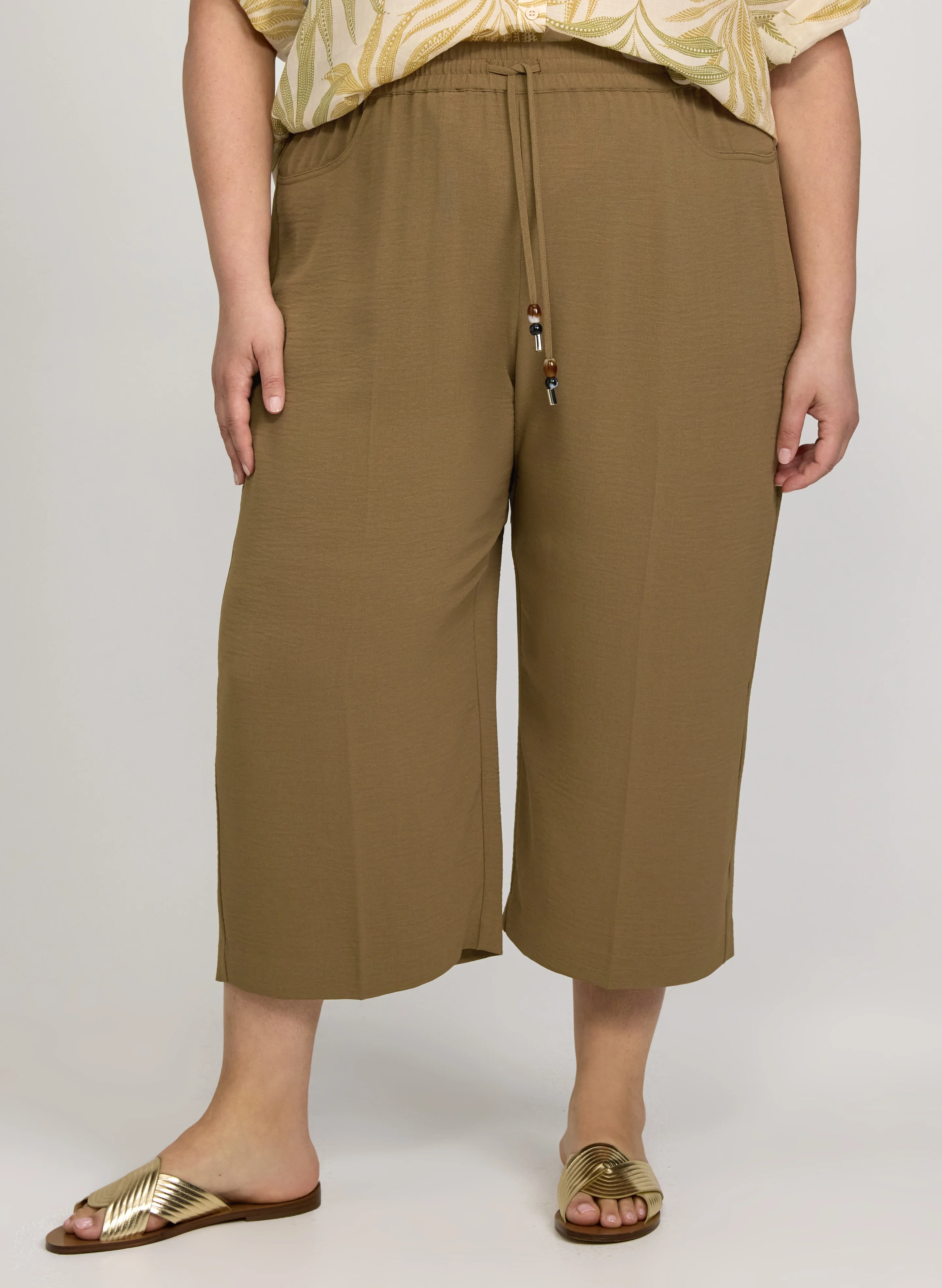 Crinkle Wide-Leg Pants