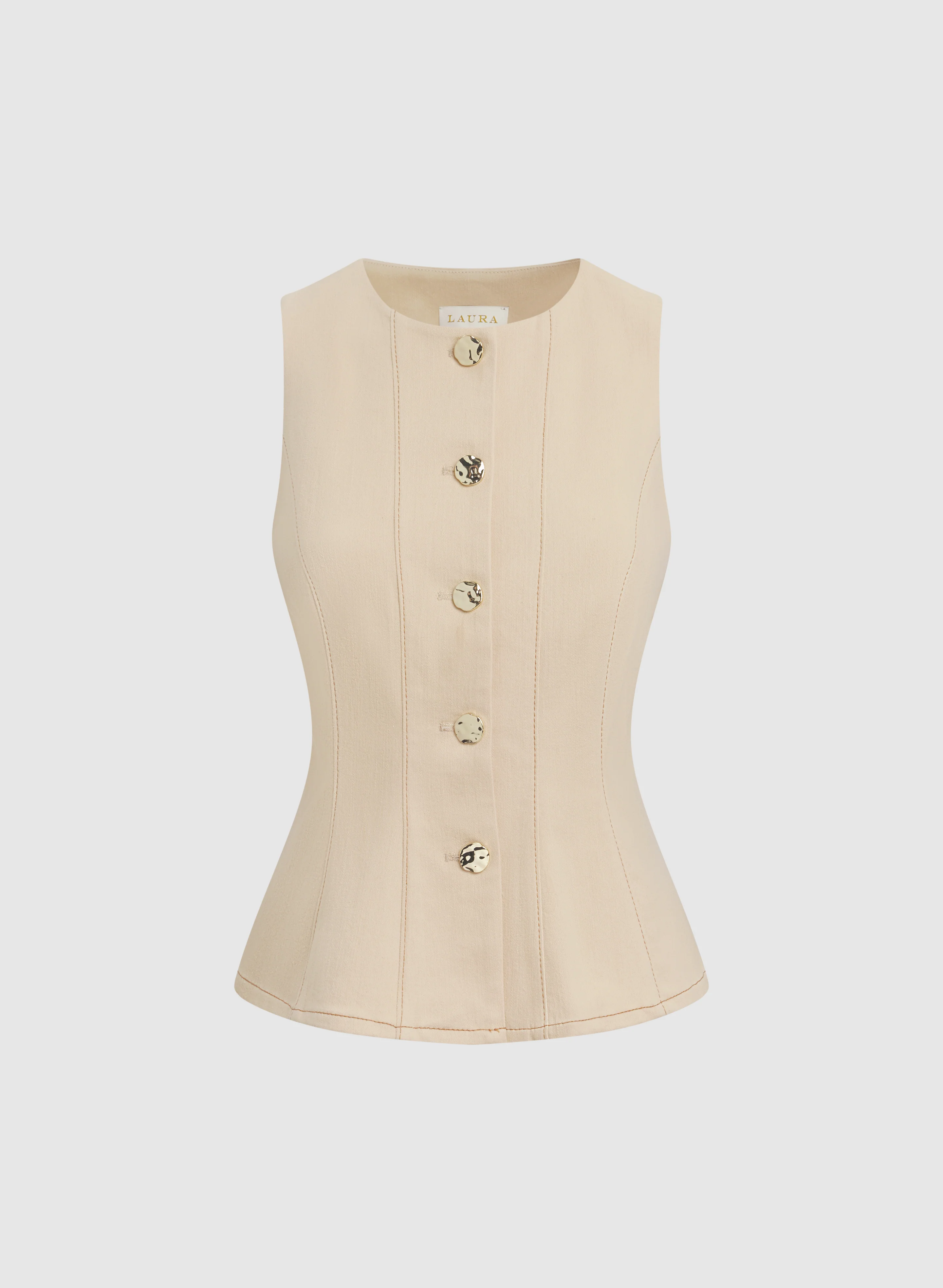 Denim Button-Down Vest - Image 6