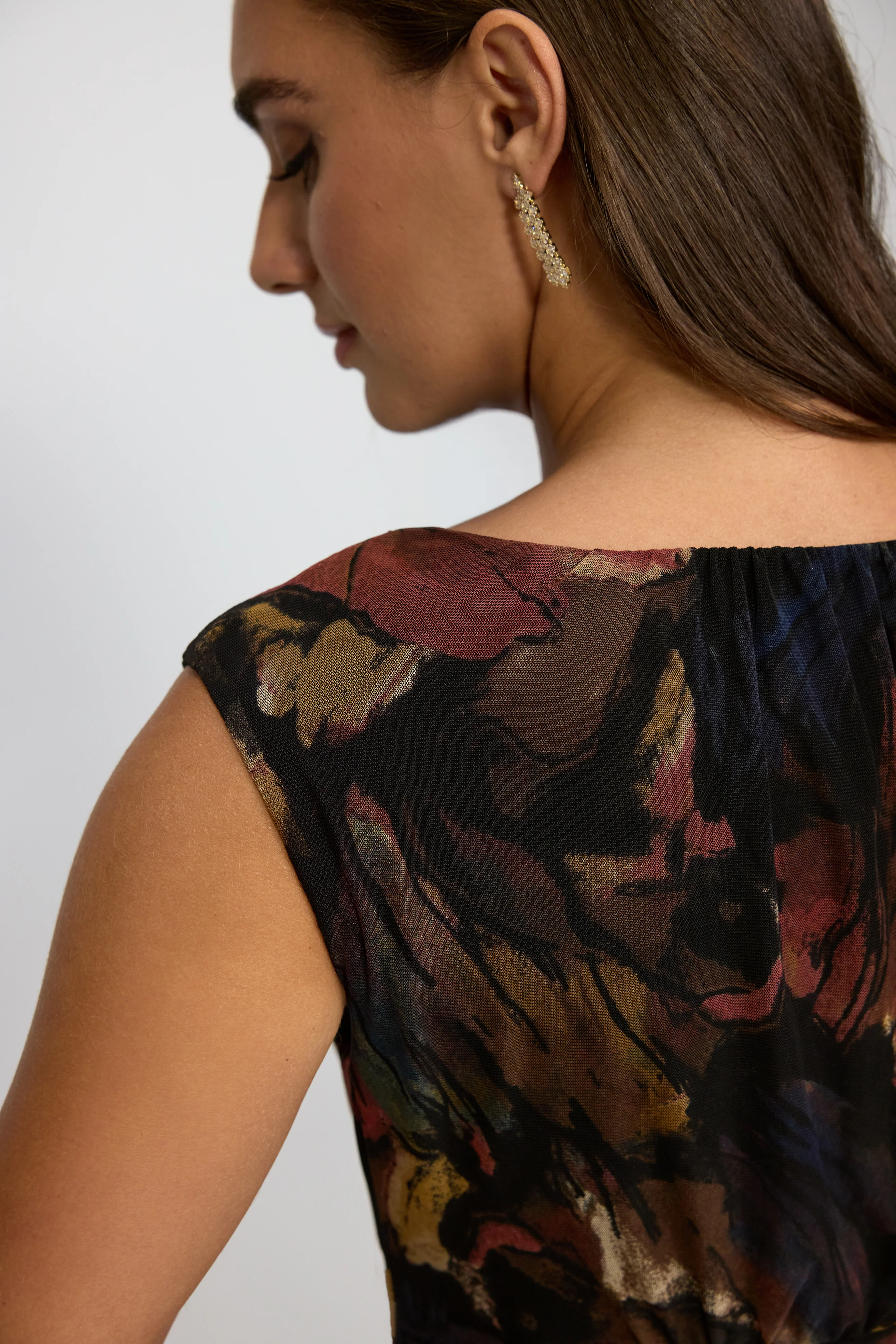 Fitted Mesh Midi Dress - Image 5