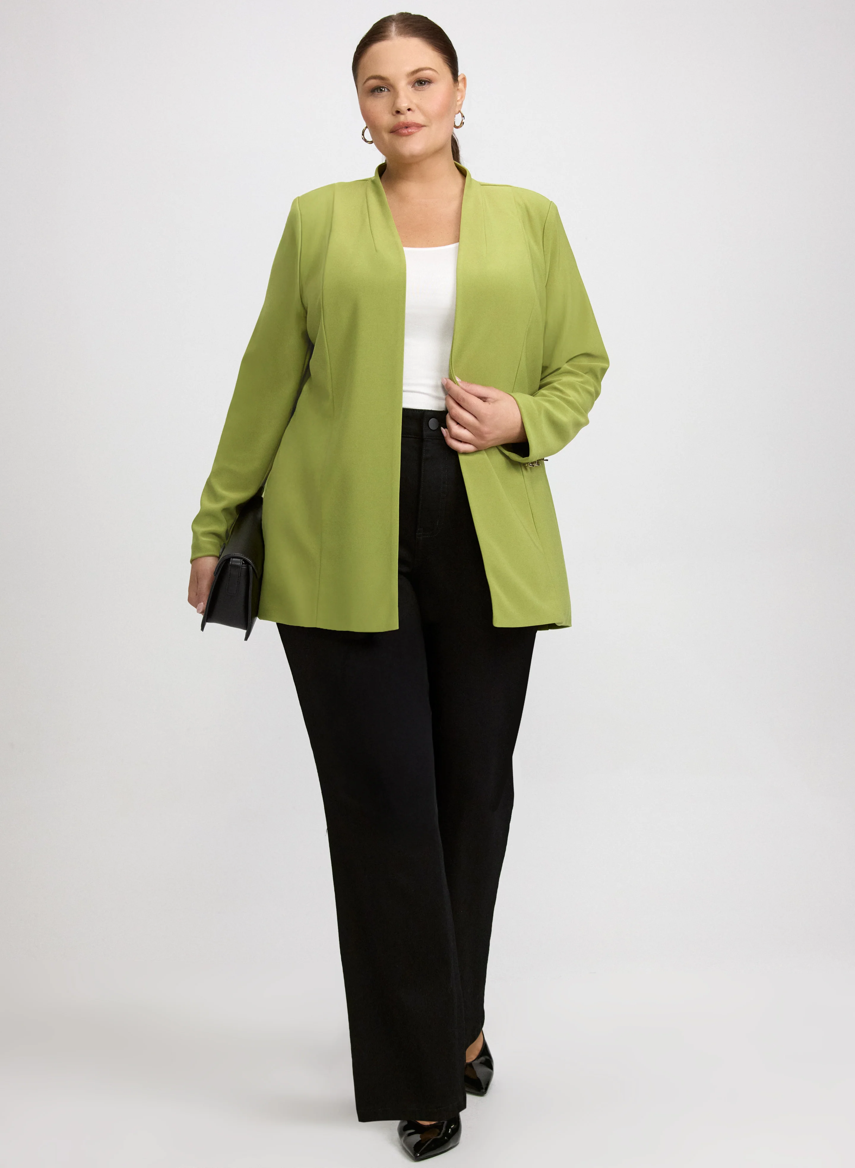 Open Front Jacket & Straight-Leg Jeans