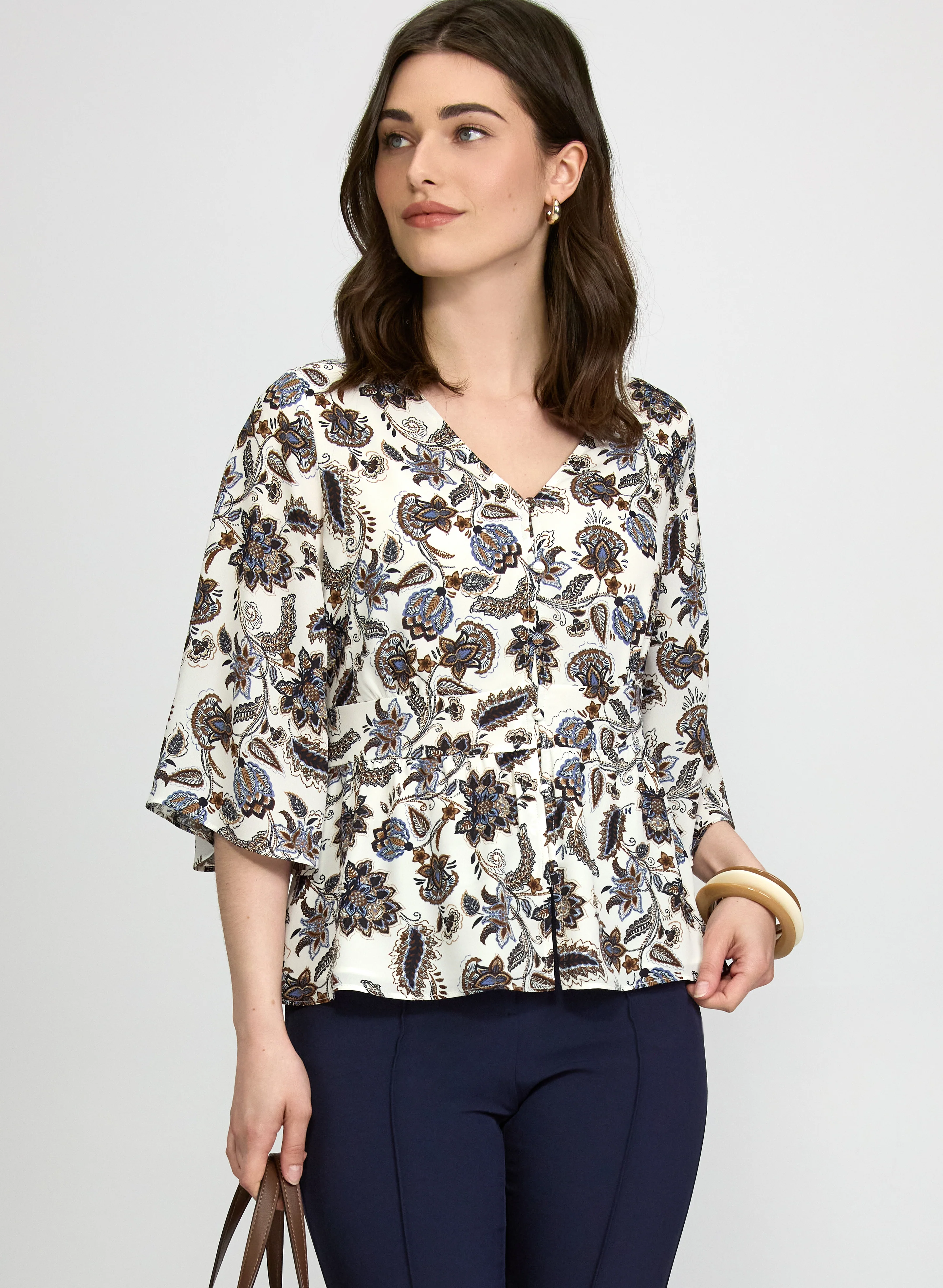 Paisley Button-Down Blouse