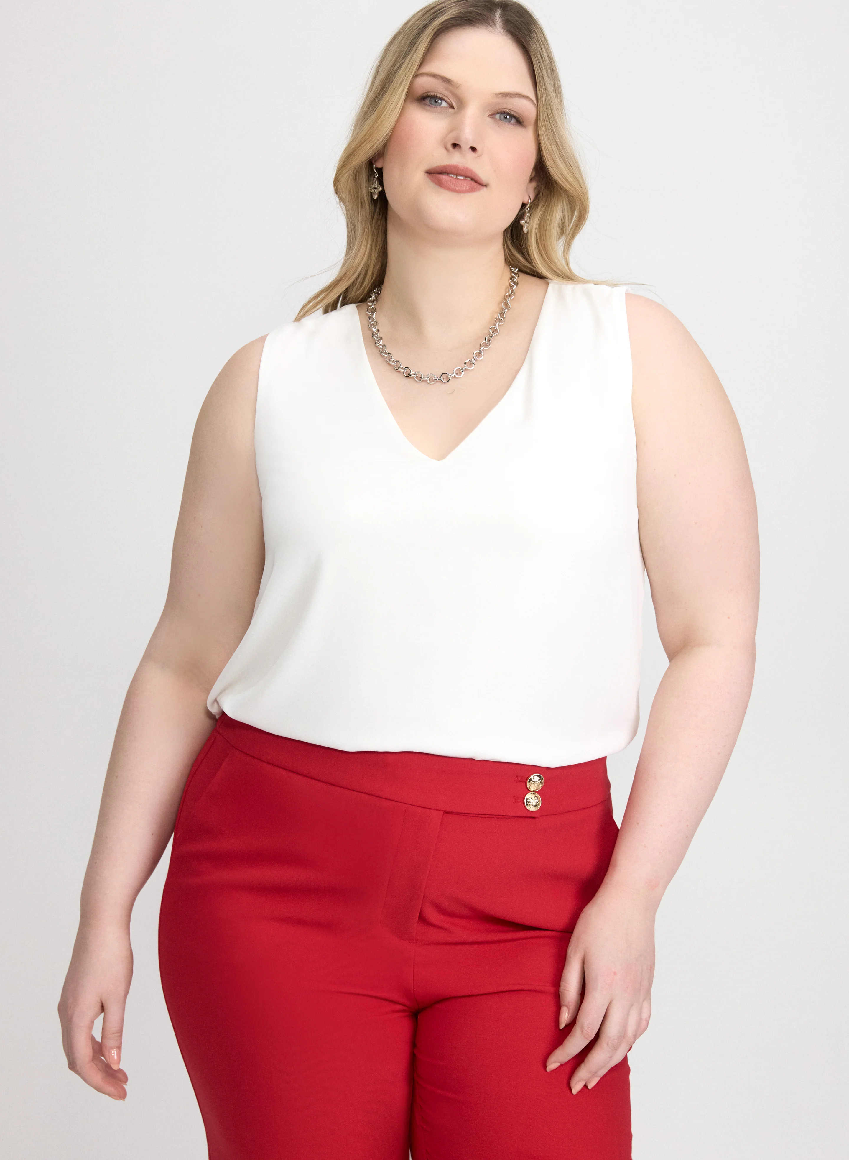 Sleeveless V-Neck Blouse - Image 8
