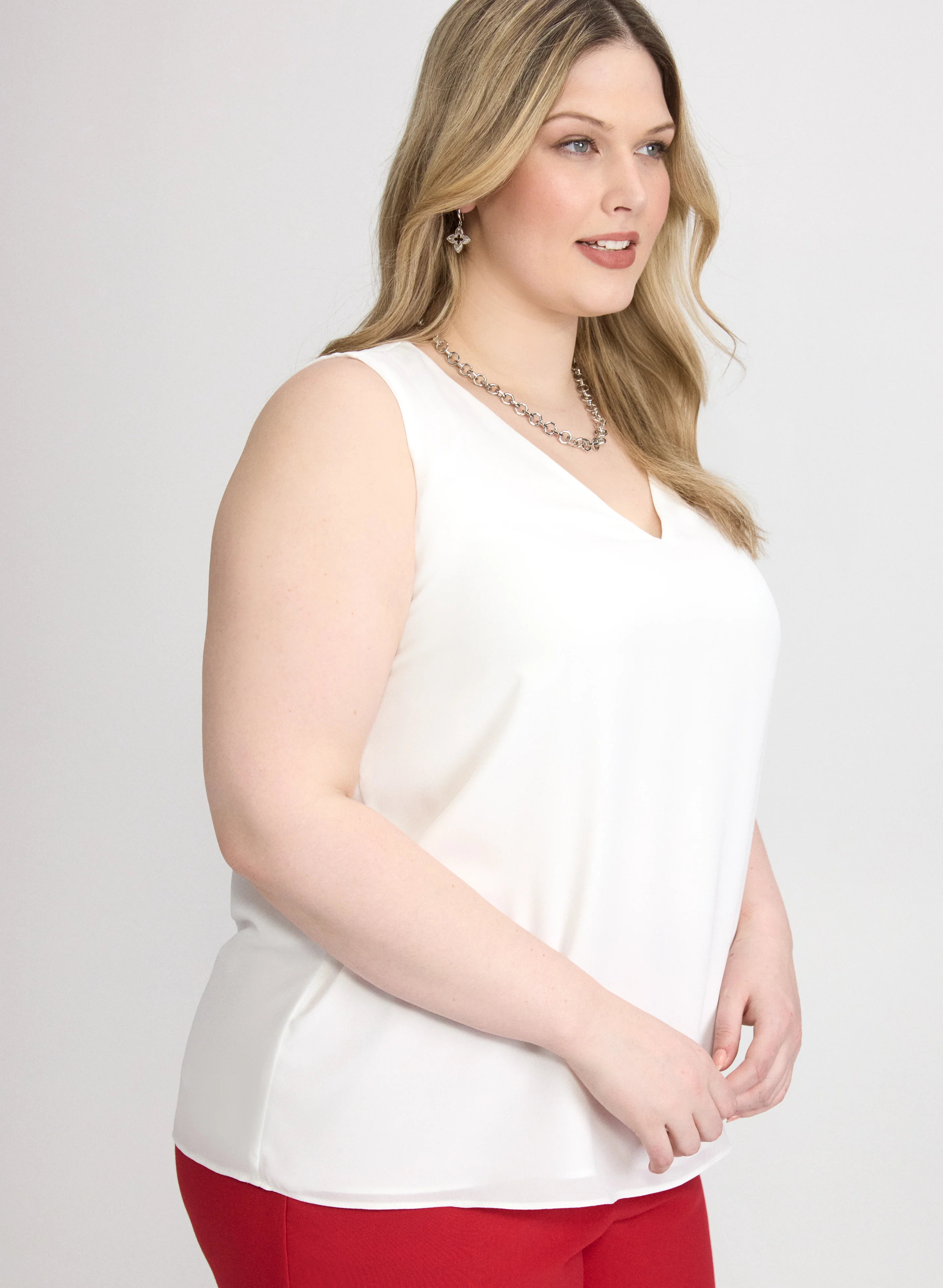 Sleeveless V-Neck Blouse - Image 9