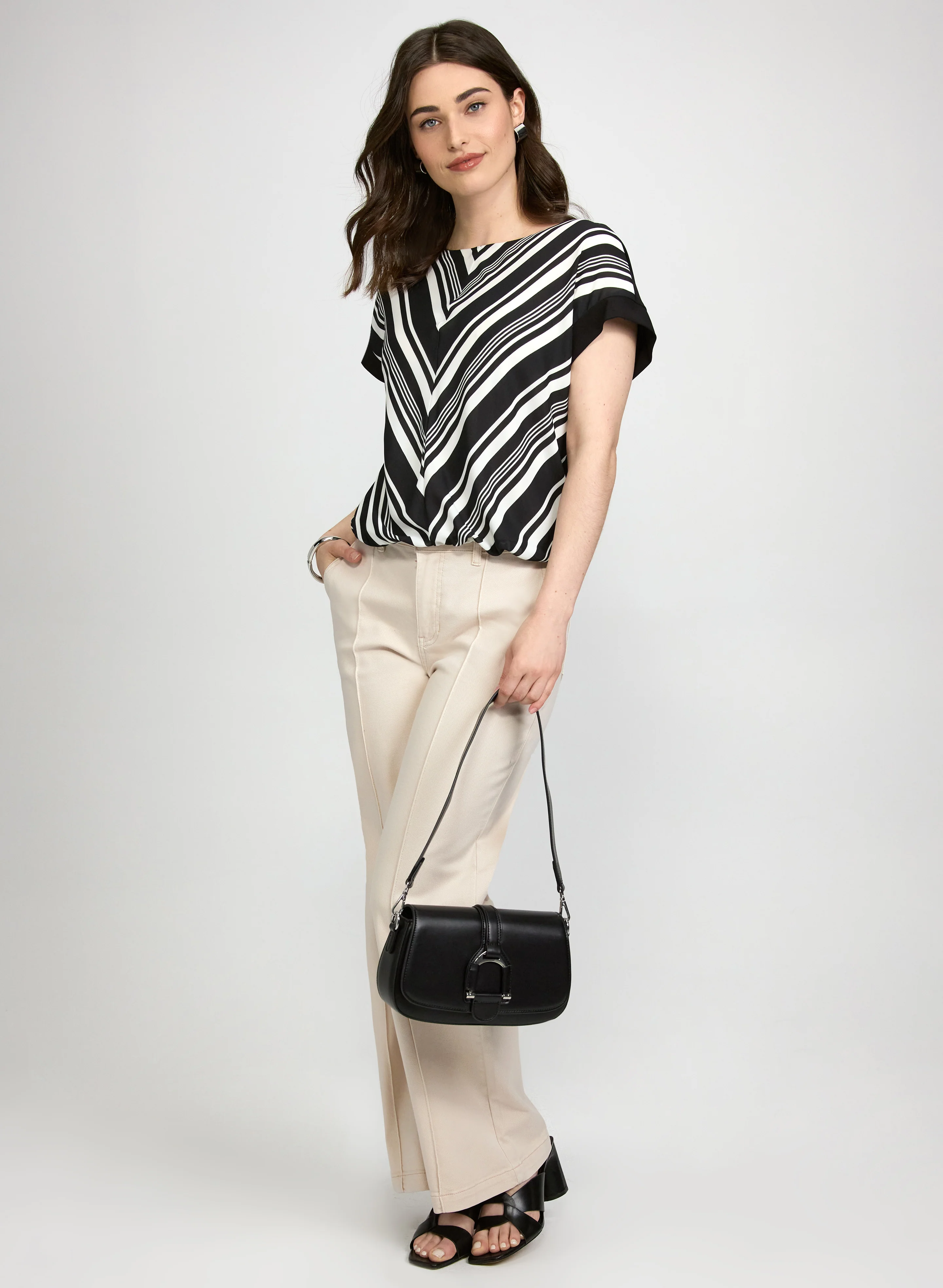 Striped Cap Sleeve Top - Image 3