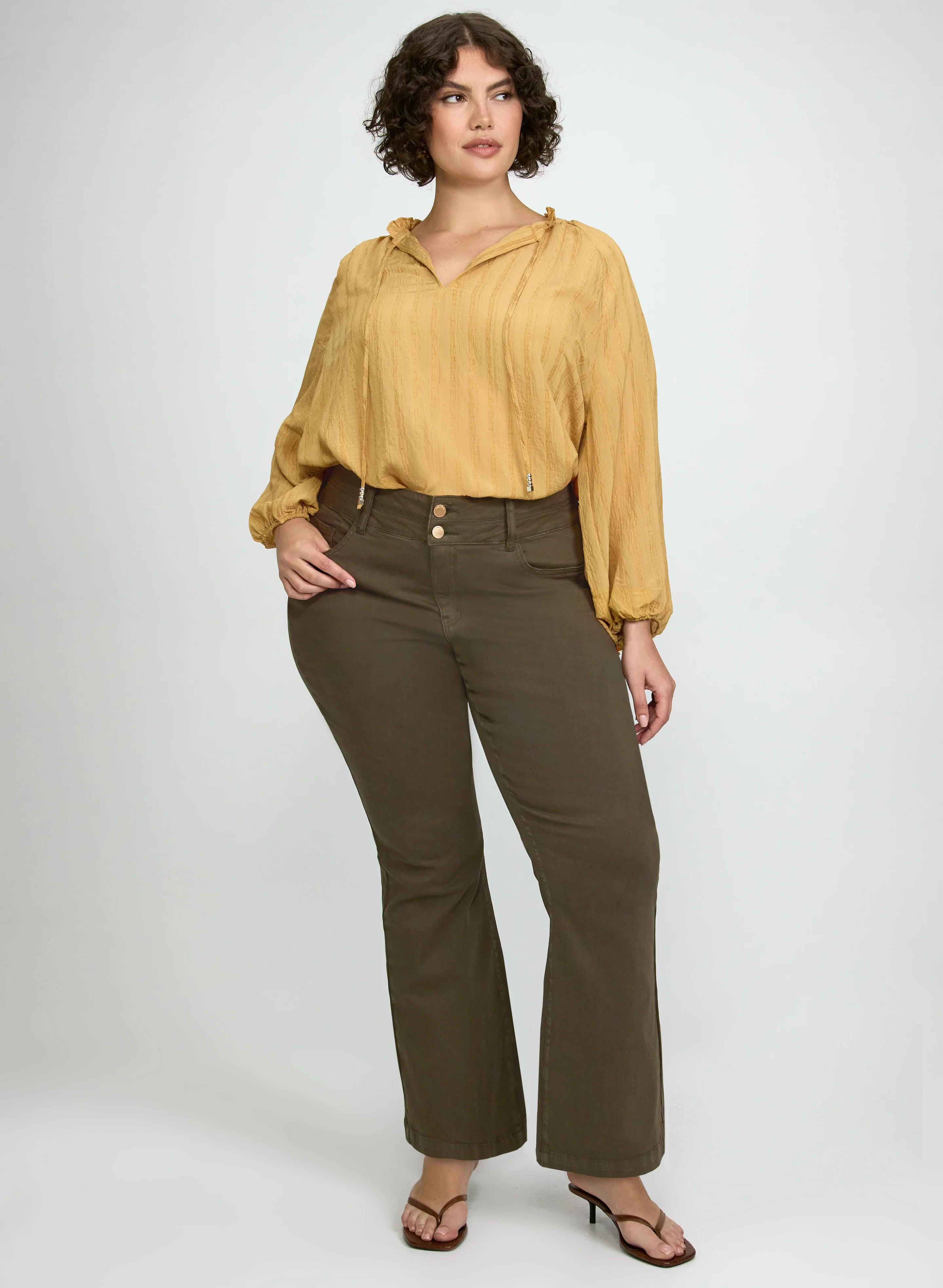 Textured 3/4 Sleeve Blouse - Image 6